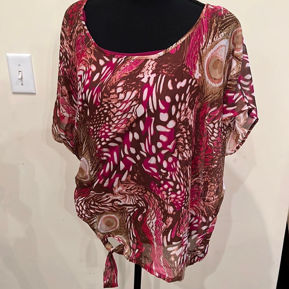 Ladies blouse with tank attached underneath